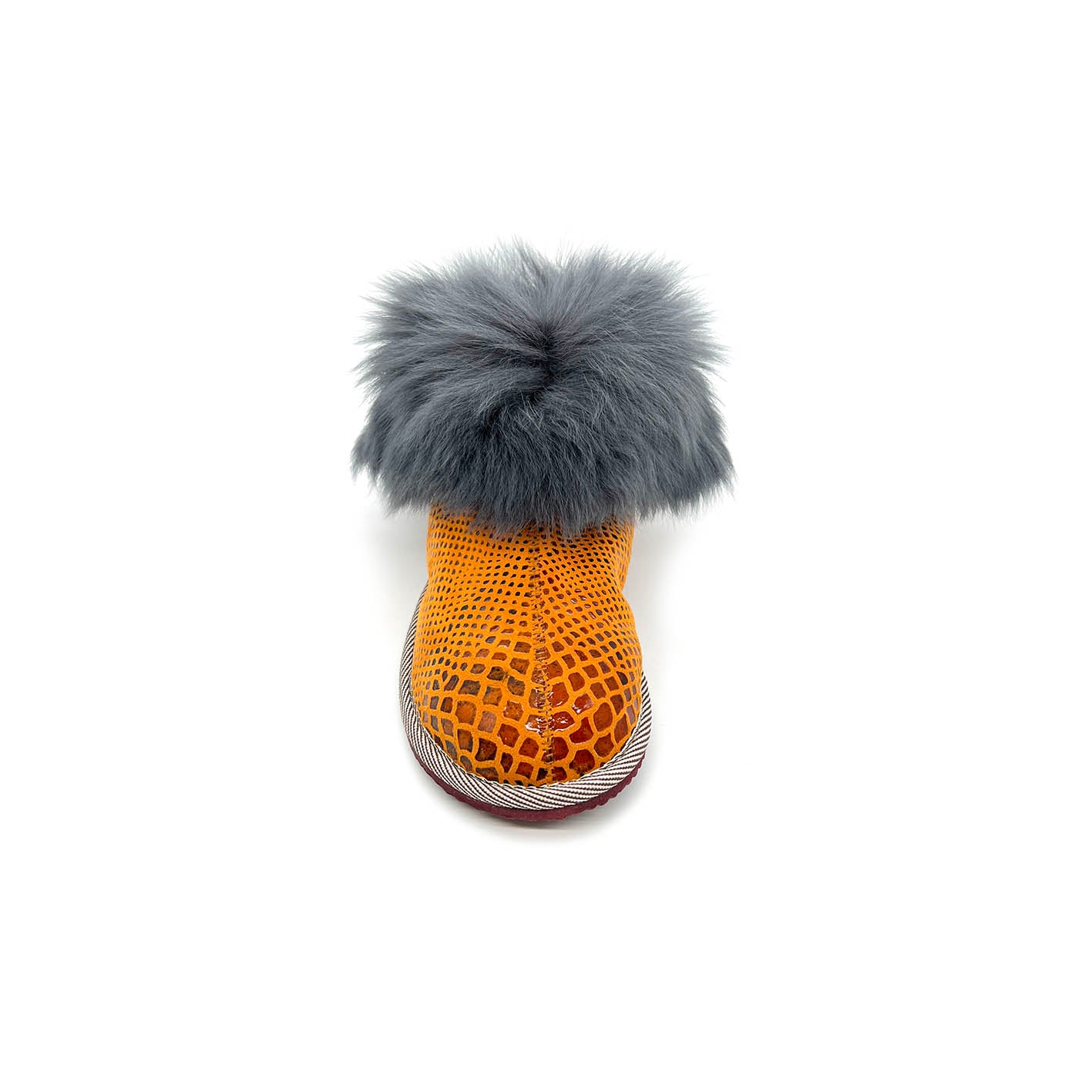 PATIQ SNAKE PRINT ORANGE / Sheepskin slippers