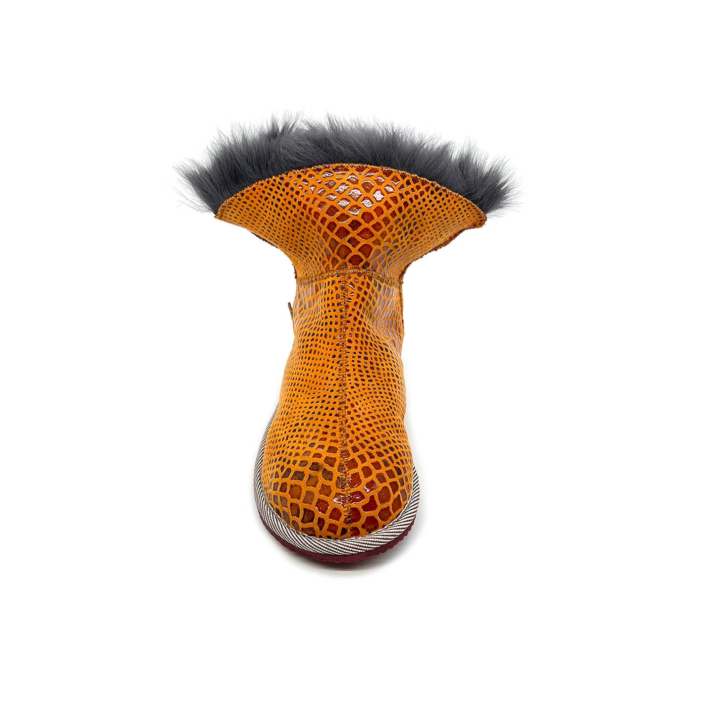 PATIQ SNAKE PRINT ORANGE / Sheepskin slippers