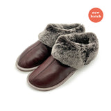 PATIQ CHESTNUT LEATHER / Sheepskin slippers