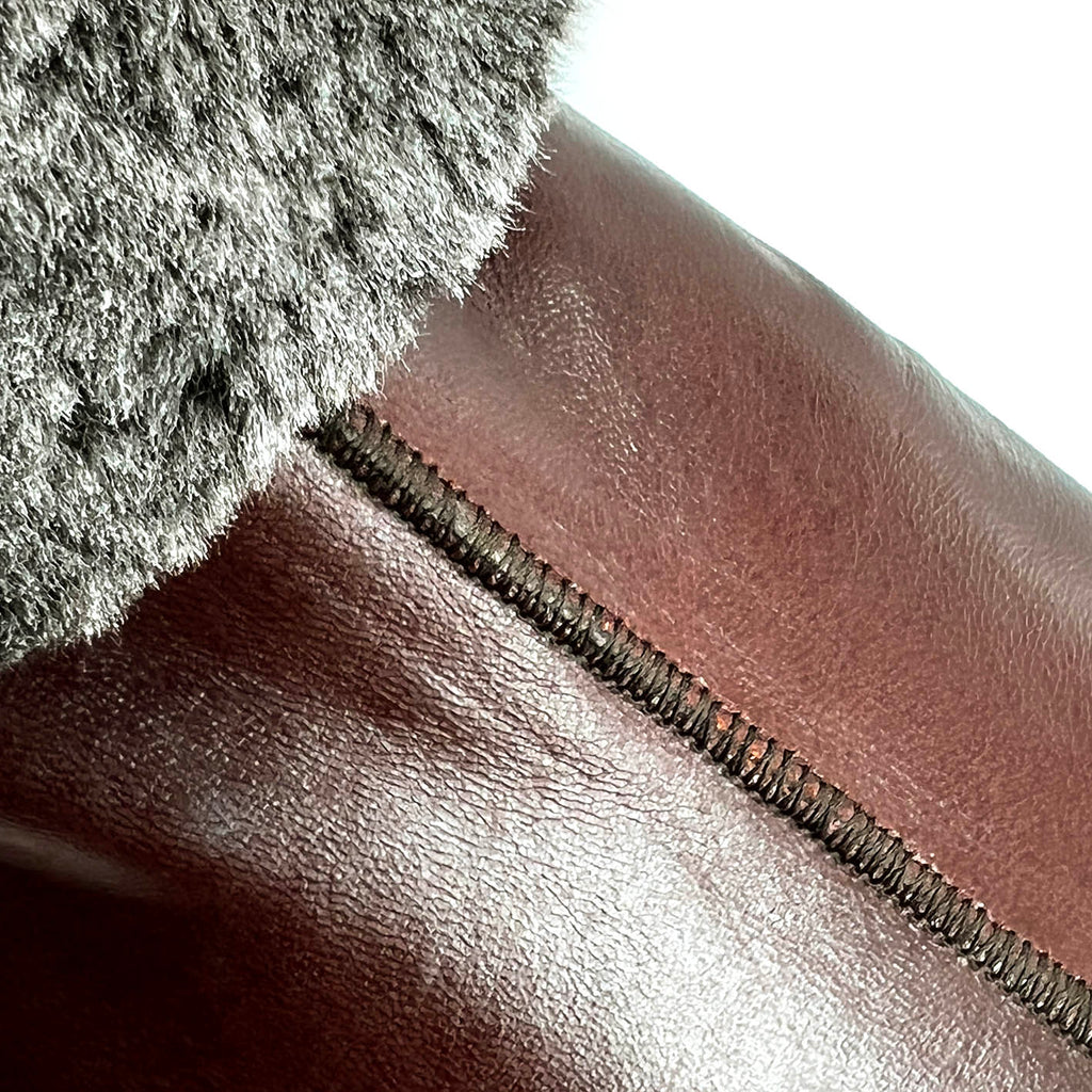 PATIQ CHESTNUT LEATHER / Sheepskin slippers