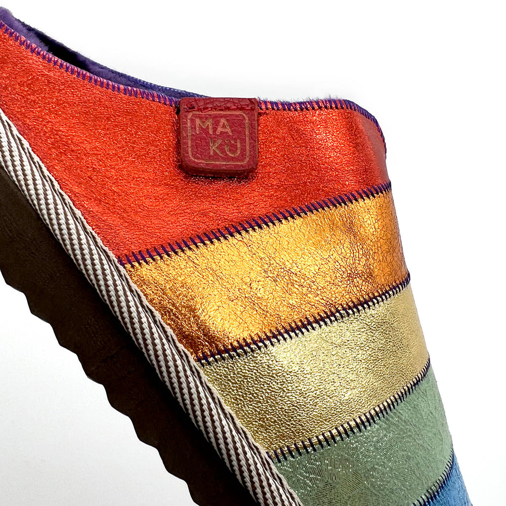 POLIN METALLIC RAINBOW / Sheepskin slippers