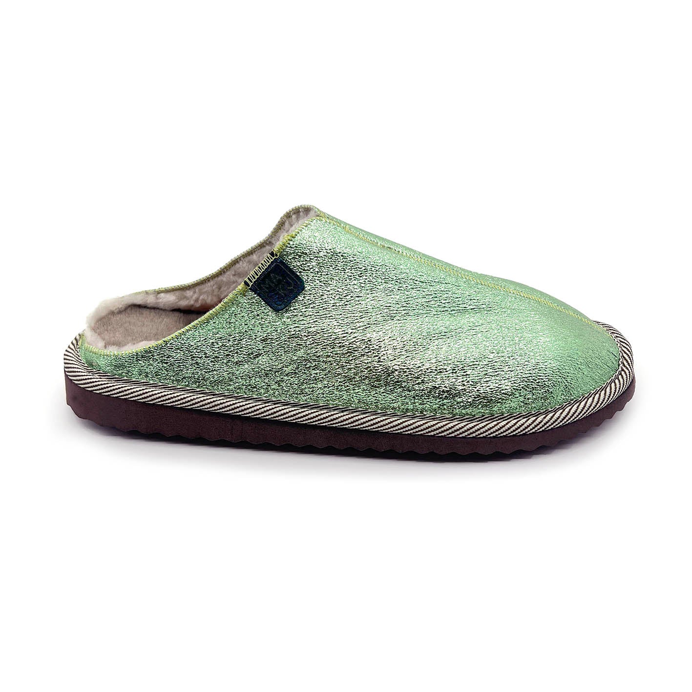 POLIN METALLIC MINT / Sheepskin slippers