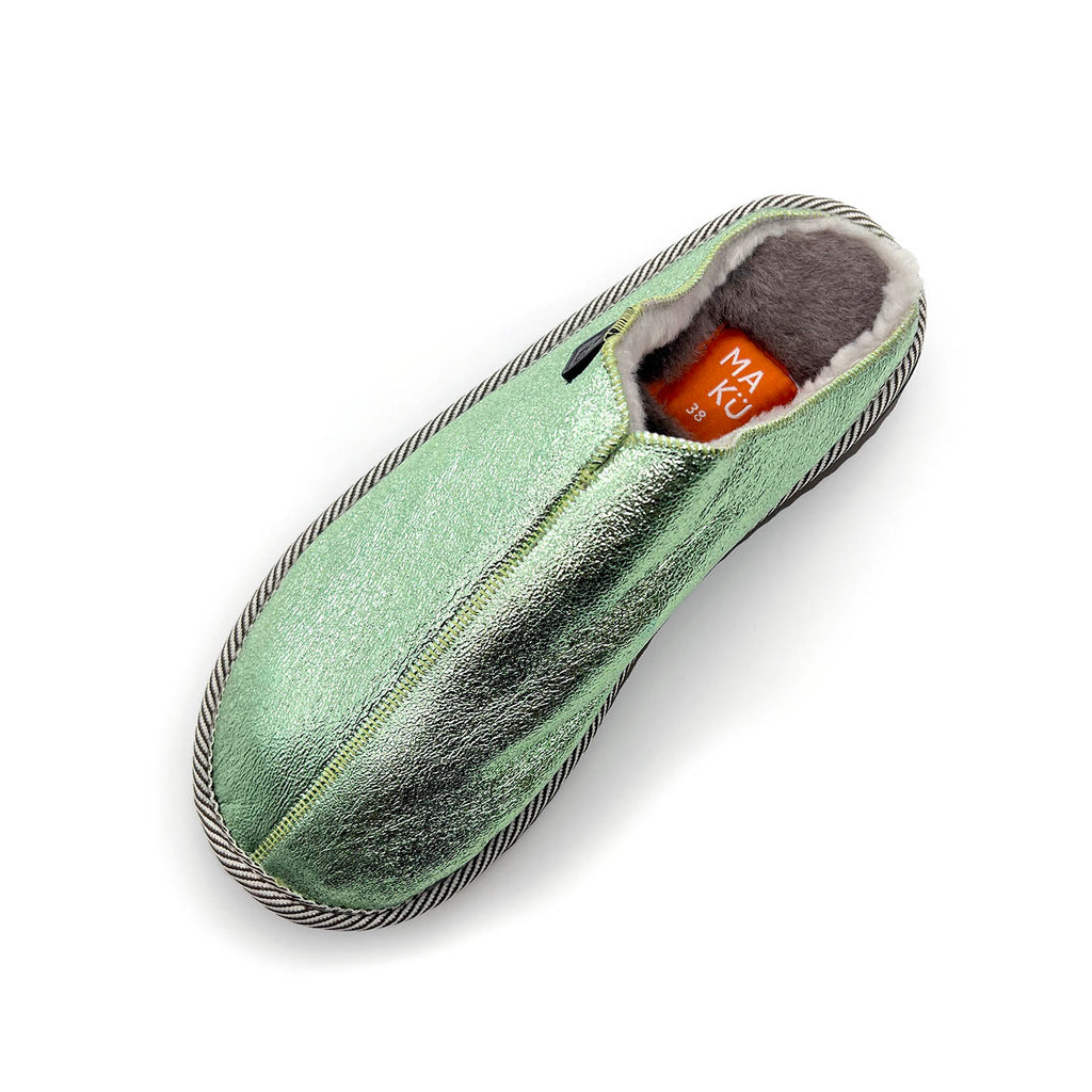 POLIN METALLIC MINT / Sheepskin slippers