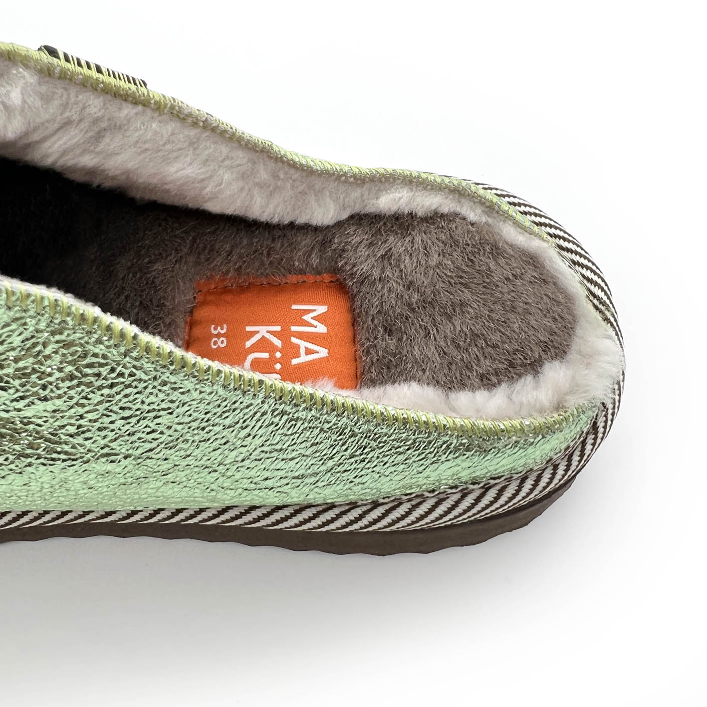 POLIN METALLIC MINT / Sheepskin slippers