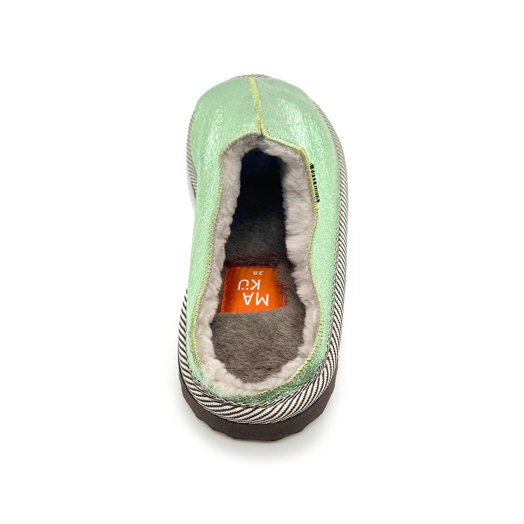 POLIN METALLIC MINT / Sheepskin slippers