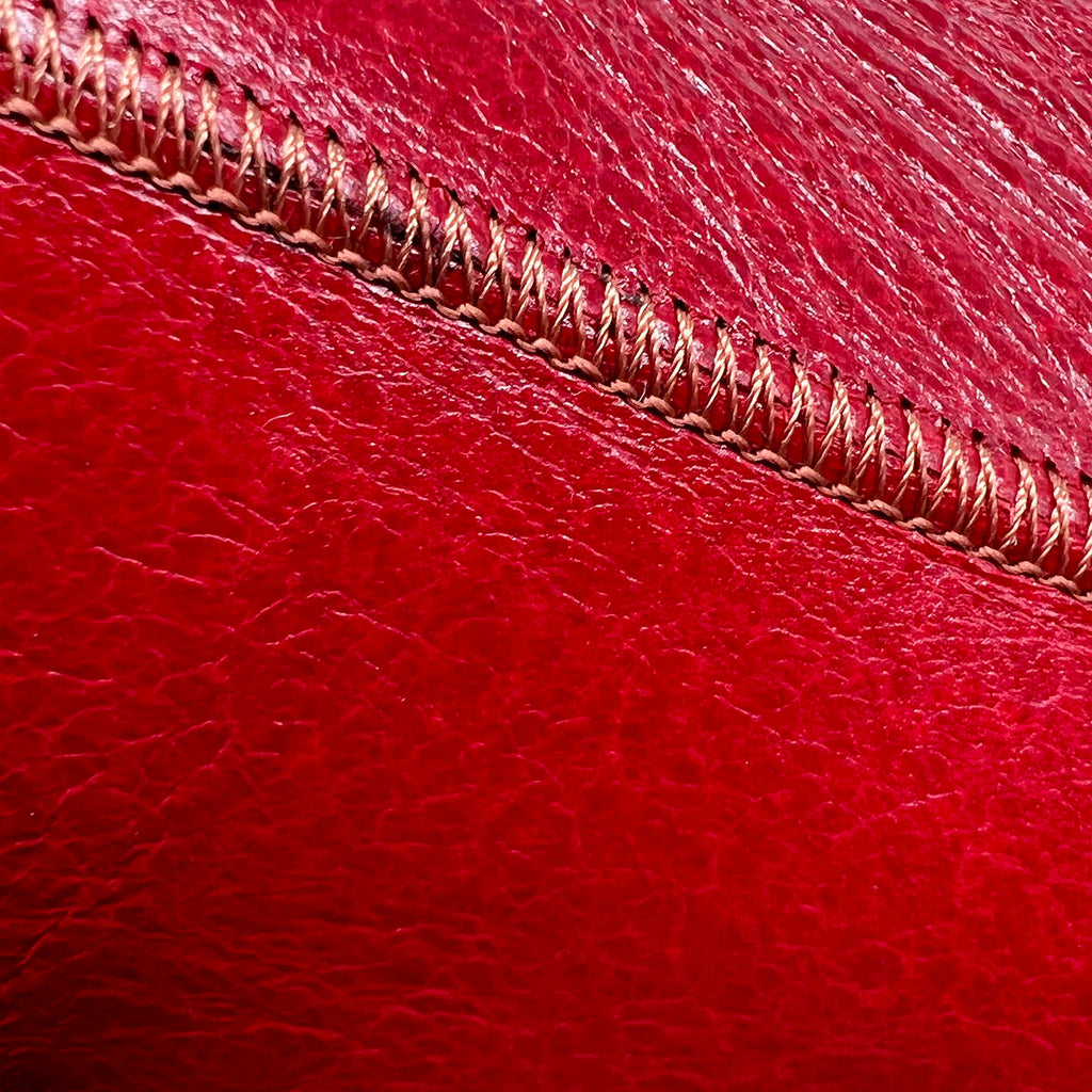 POLIN CHERRY RED LEATHER / Sheepskin slippers