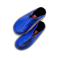 POLIN BLUE STEEL GLITTER / Sheepskin slippers