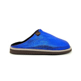 POLIN BLUE STEEL GLITTER / Sheepskin slippers