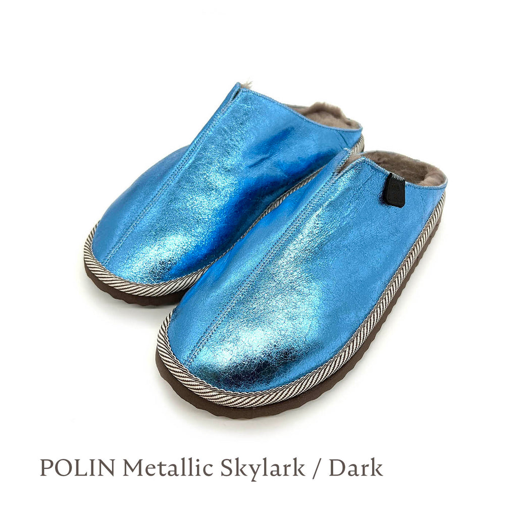 POLIN METALLIC SKYLARK / Sheepskin slippers