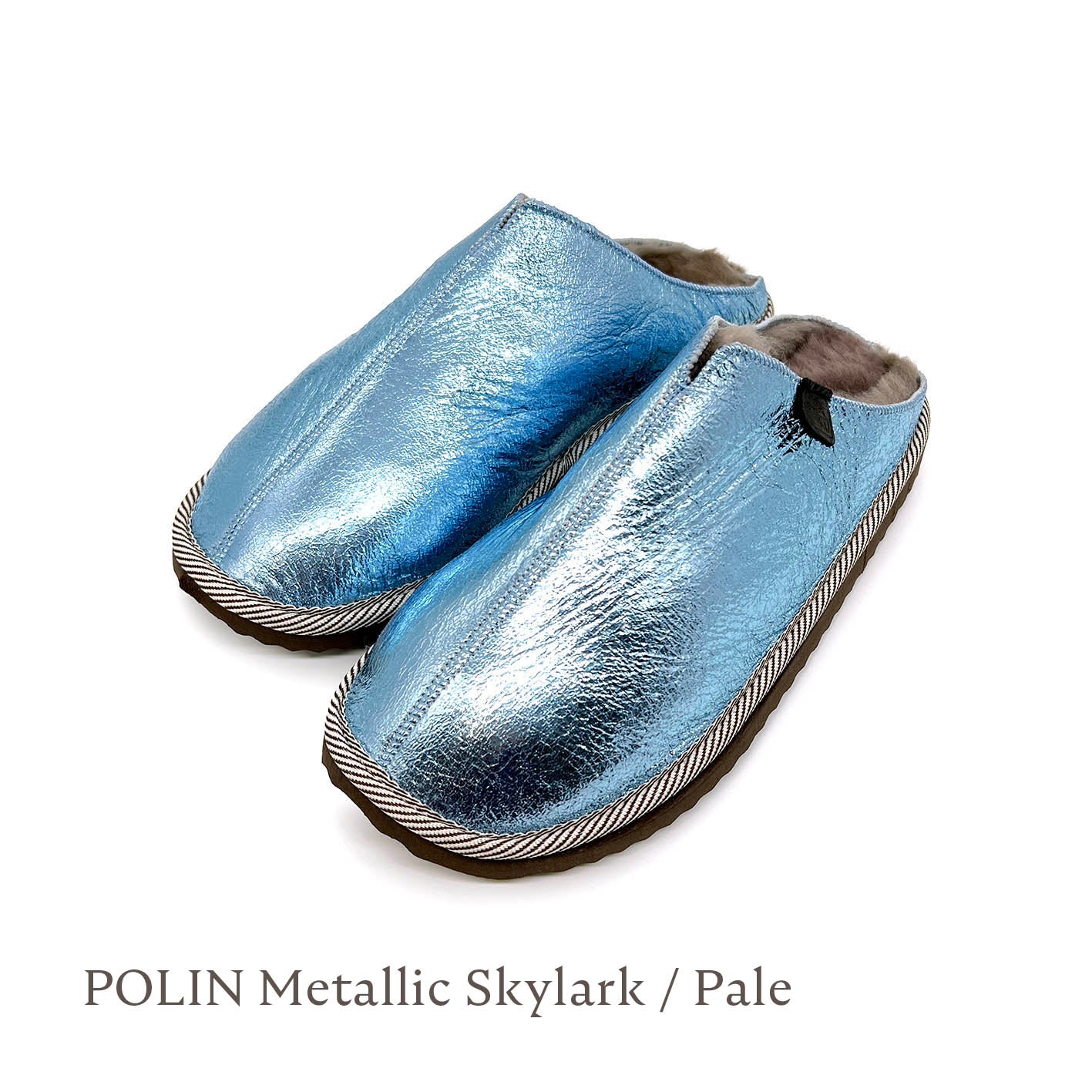 POLIN METALLIC SKYLARK / Sheepskin slippers