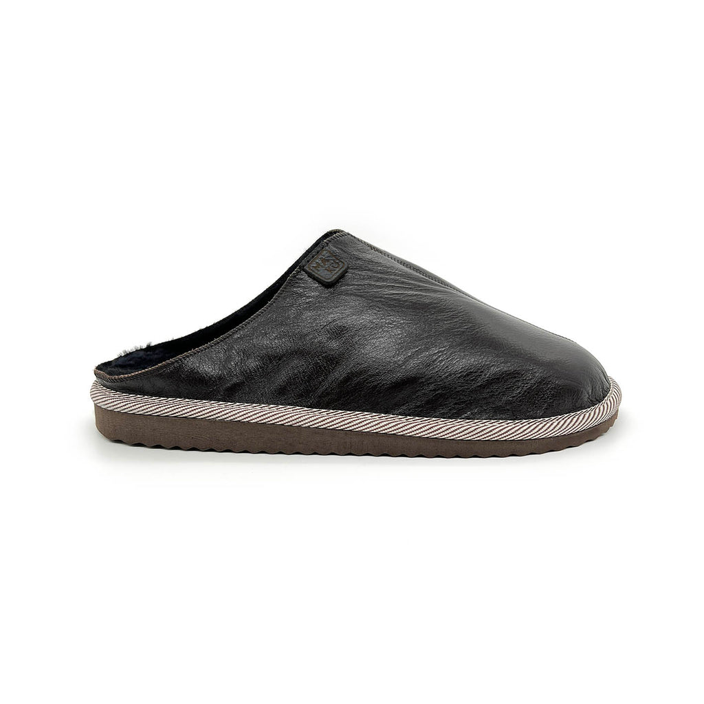 POLIN LIQUORICE LEATHER / Limited edition slippers
