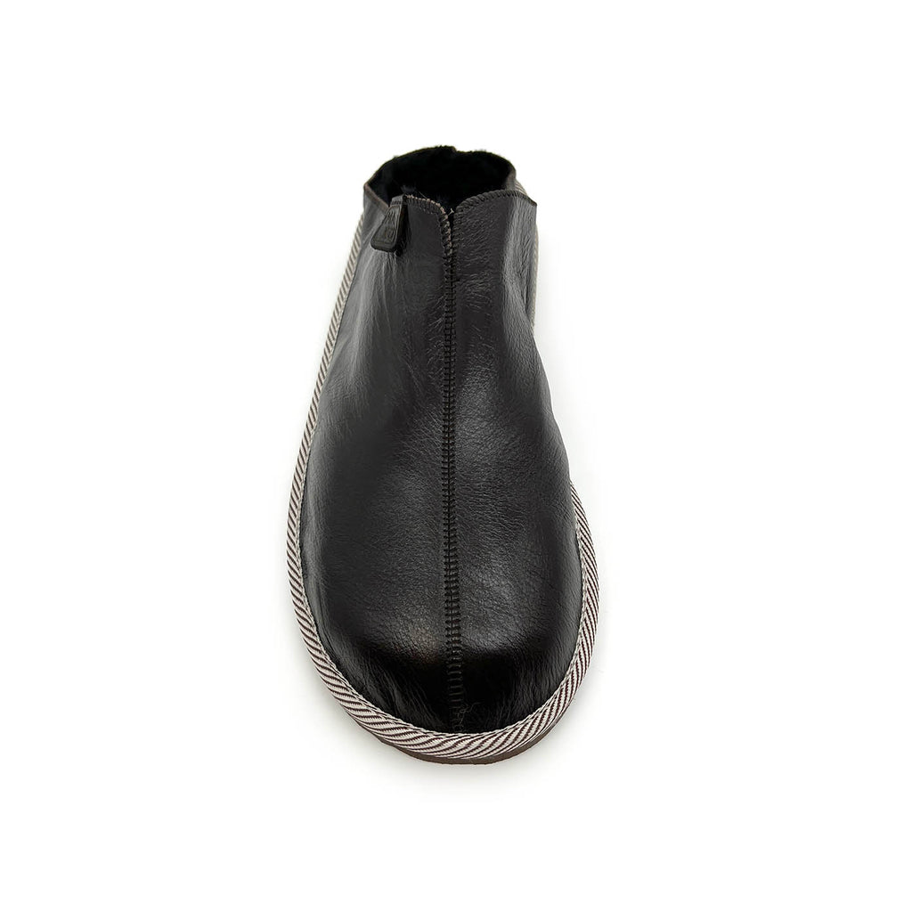 POLIN LIQUORICE LEATHER / Limited edition slippers