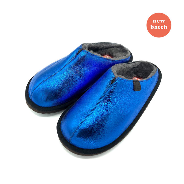 POLIN BLUE STEEL / Sheepskin slippers