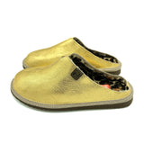 POLIN FIT GOLD LEOPARD / Sheepskin slippers