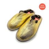 POLIN FIT GOLD LEOPARD / Sheepskin slippers