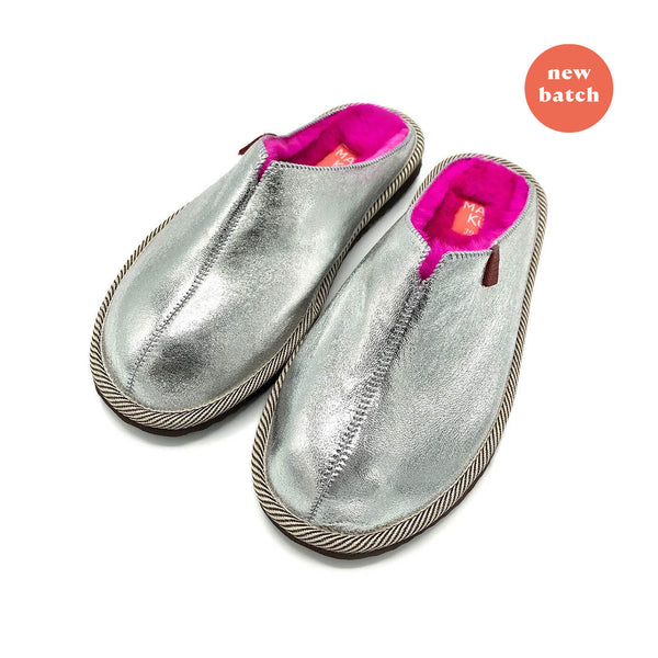 POLIN FIT LUNA + PINK NEON / Sheepskin slippers