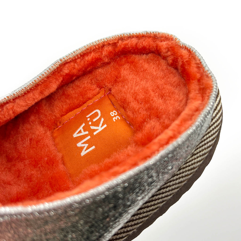 POLIN Luna + Hot Orange / Sheepskin slippers