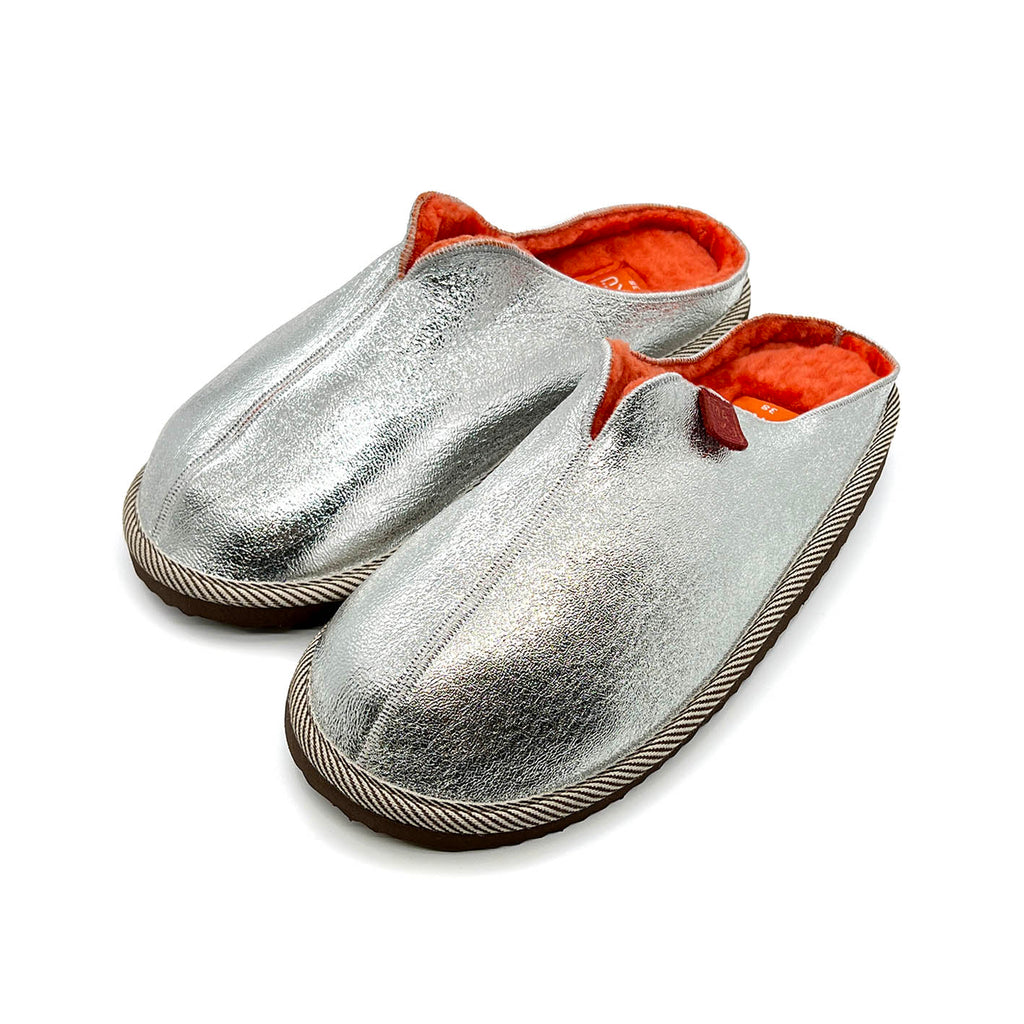 POLIN Luna + Hot Orange / Sheepskin slippers
