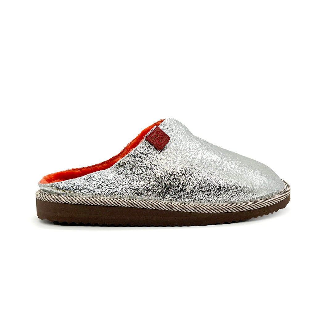 POLIN Luna + Hot Orange / Sheepskin slippers