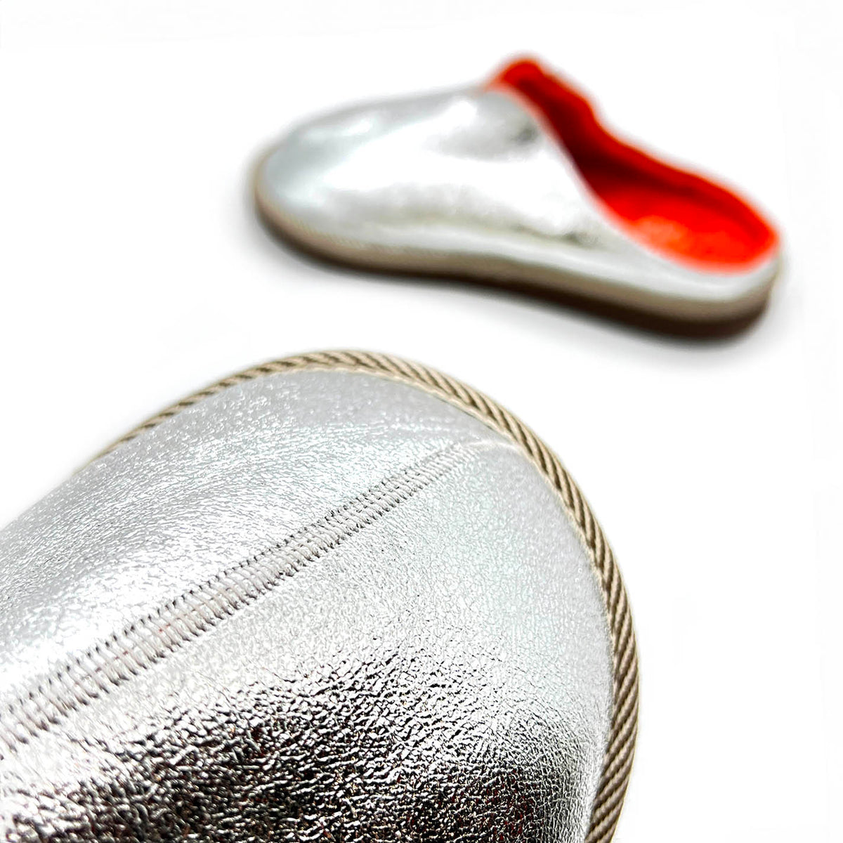 POLIN Luna + Hot Orange / Sheepskin slippers