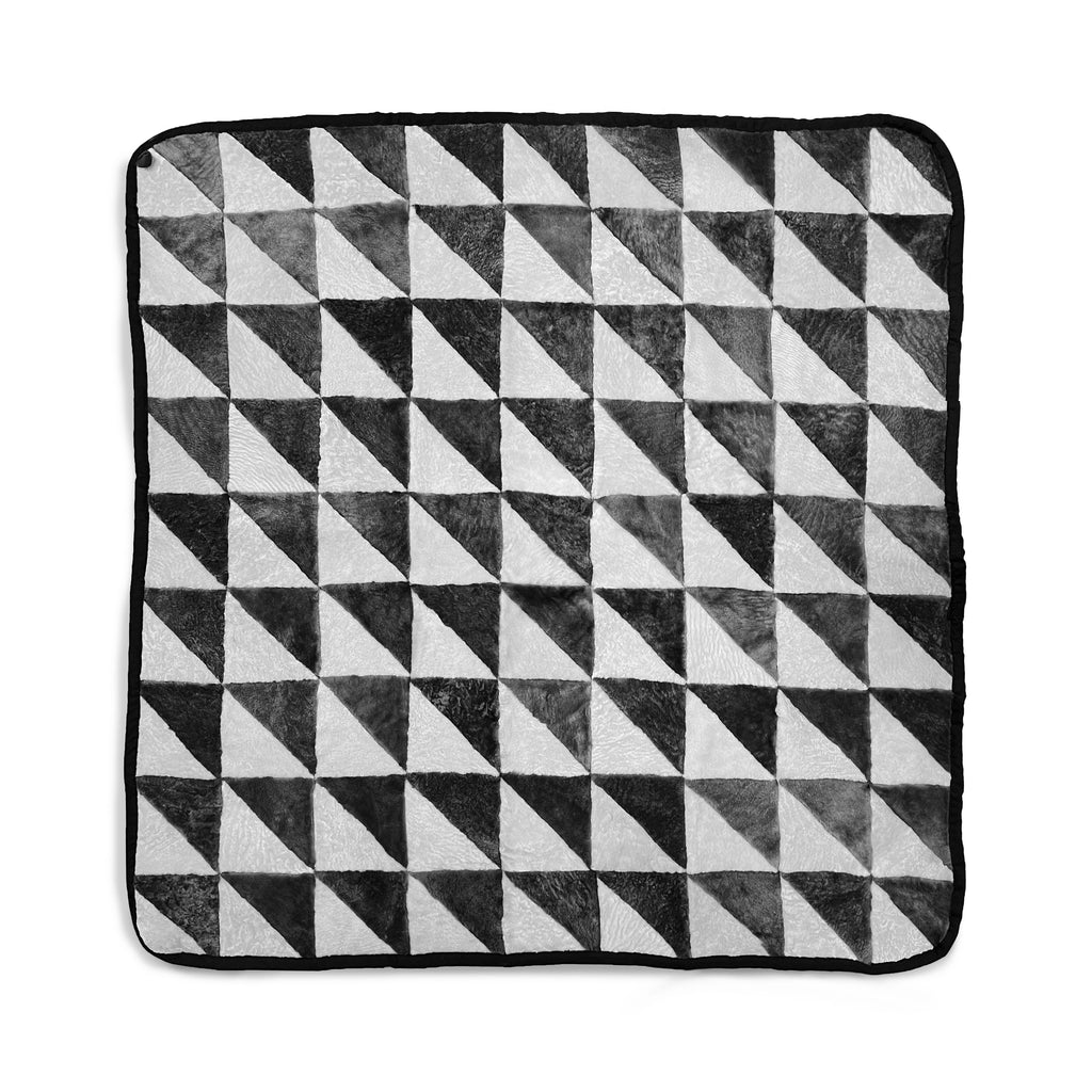TRIANGLE Patchwork Sheepskin Throw / Damson + Natural A
