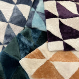 TRIANGLE Patchwork Sheepskin Throw / Toffee Tan + Natural