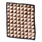 TRIANGLE Sheepskin Patchwork Throw / Warm Brown + Natural with leather trim