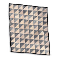 TRIANGLE Sheepskin Patchwork Throw / Grey + Natural