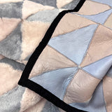 TRIANGLE Sheepskin Patchwork Throw / Grey + Natural
