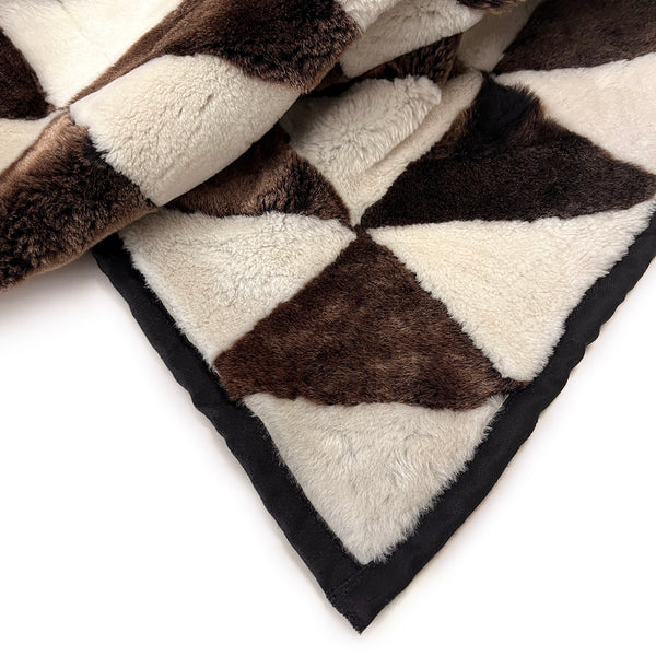 TRIANGLE Wonky Throw / Variegated Brown + Natural