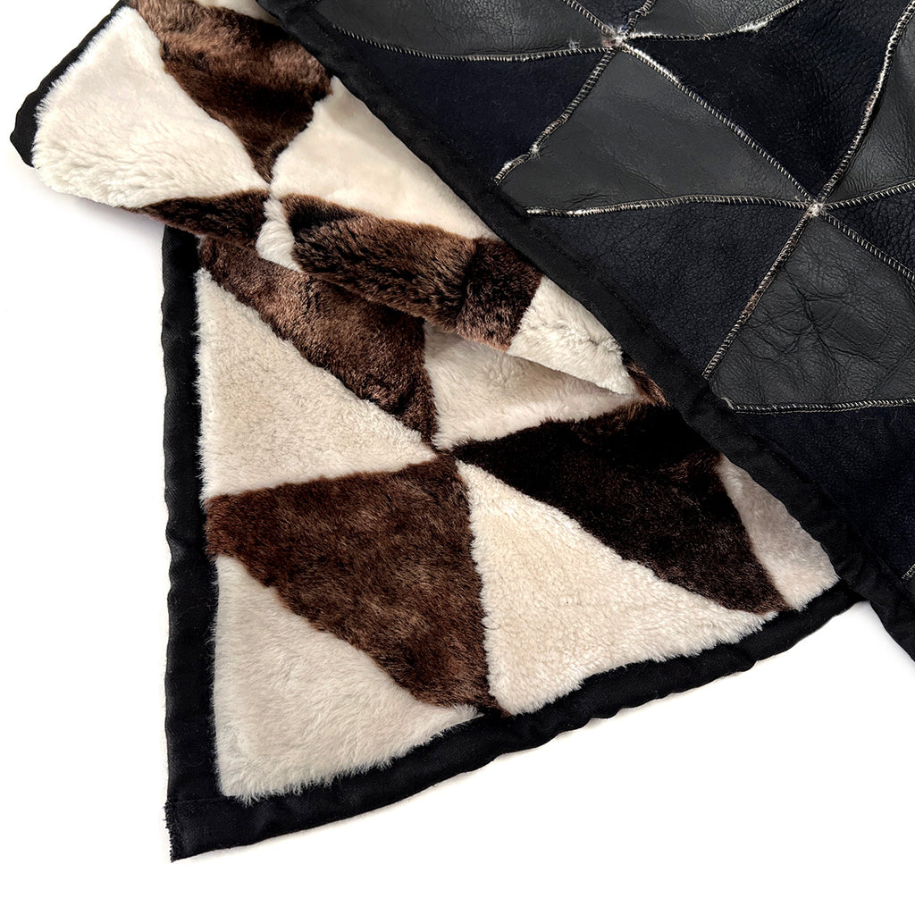 TRIANGLE Wonky Throw / Variegated Brown + Natural