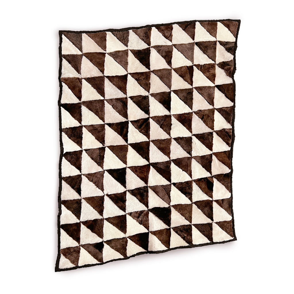 TRIANGLE Wonky Throw / Variegated Brown + Natural