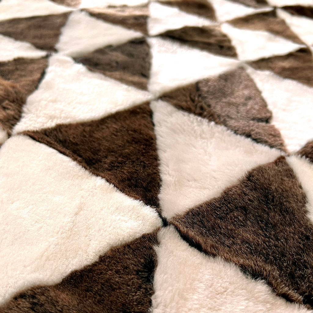 TRIANGLE Wonky Throw / Variegated Brown + Natural