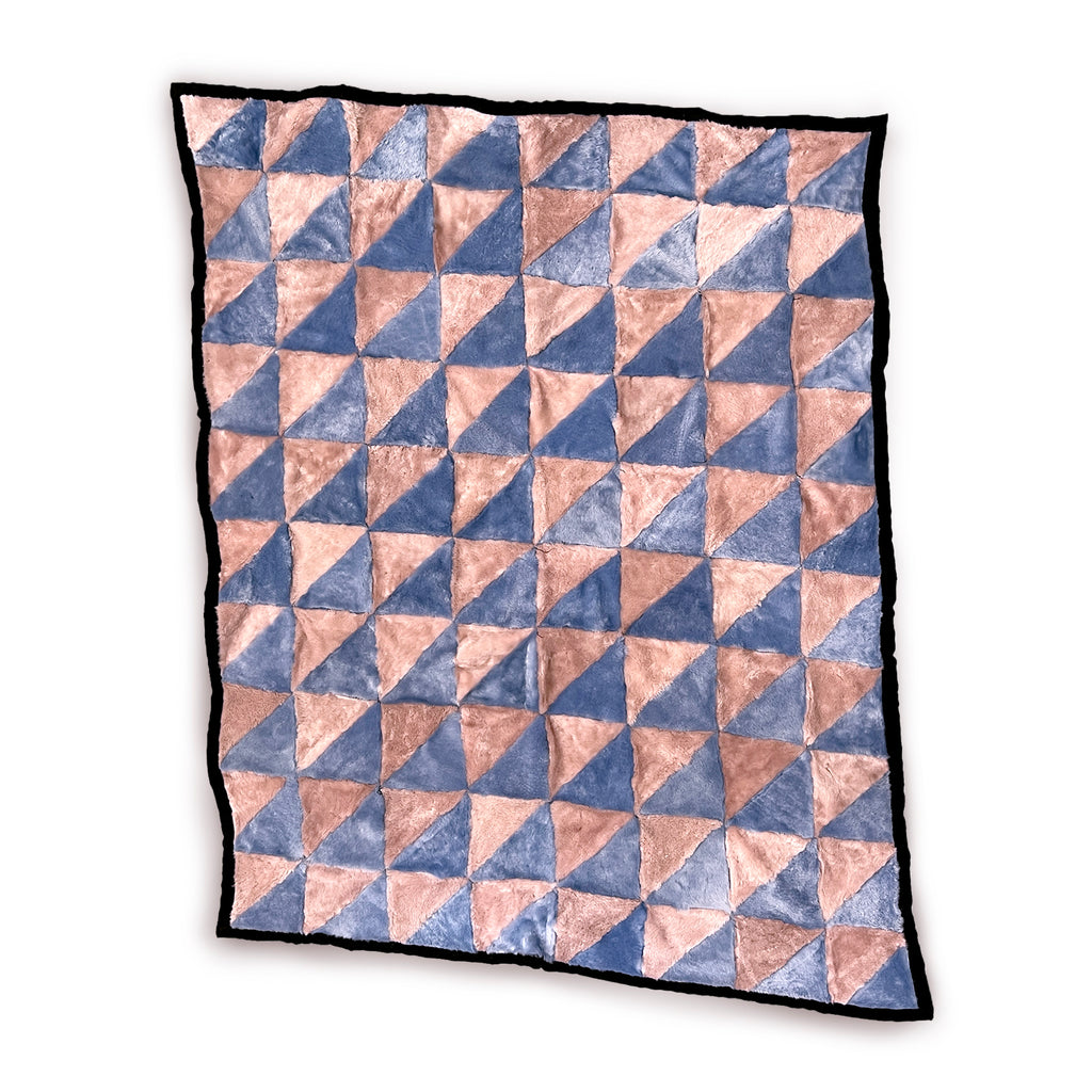 TRIANGLE Wonky Throw / Powder Pink + Sky Blue