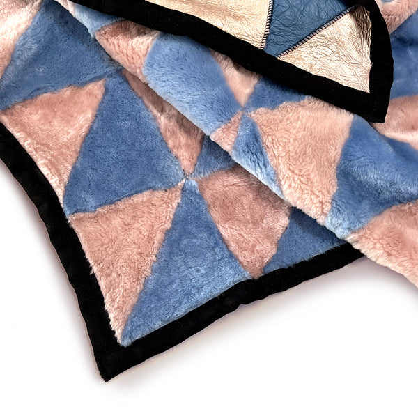 TRIANGLE Wonky Throw / Powder Pink + Sky Blue