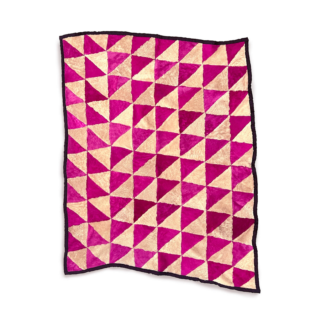 TRIANGLE Wonky Throw / Fuchsia + Oatmeal