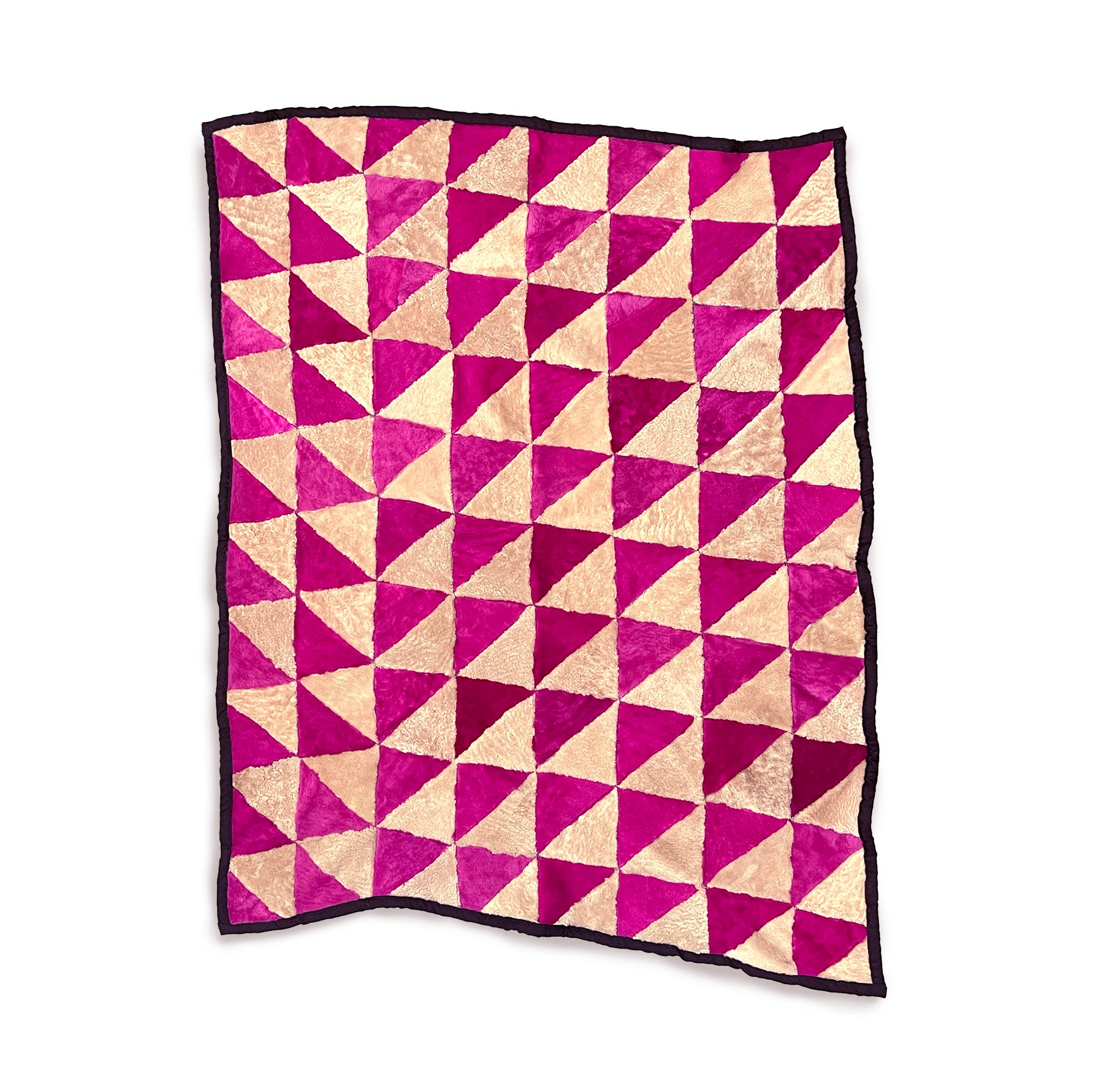 TRIANGLE Wonky Throw / Fuchsia + Oatmeal