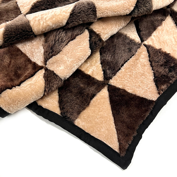 TRIANGLE Wonky Throw / Variegated Brown + Oatmeal
