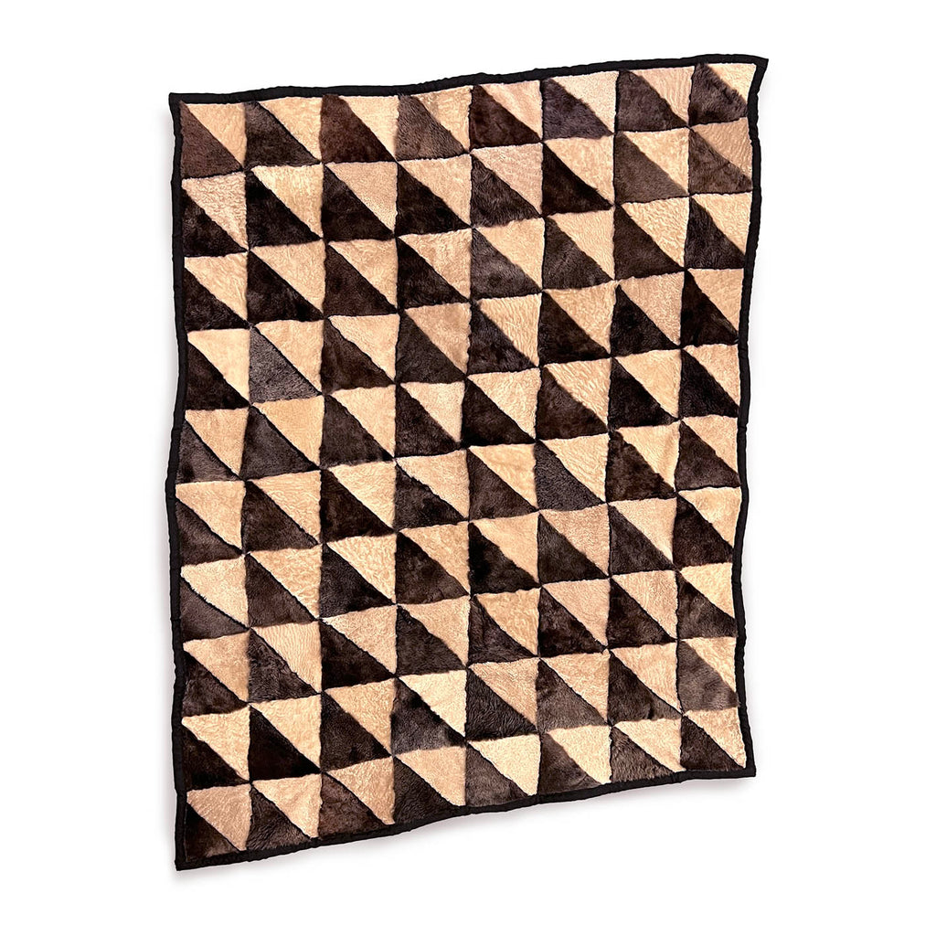 TRIANGLE Wonky Throw / Variegated Brown + Oatmeal