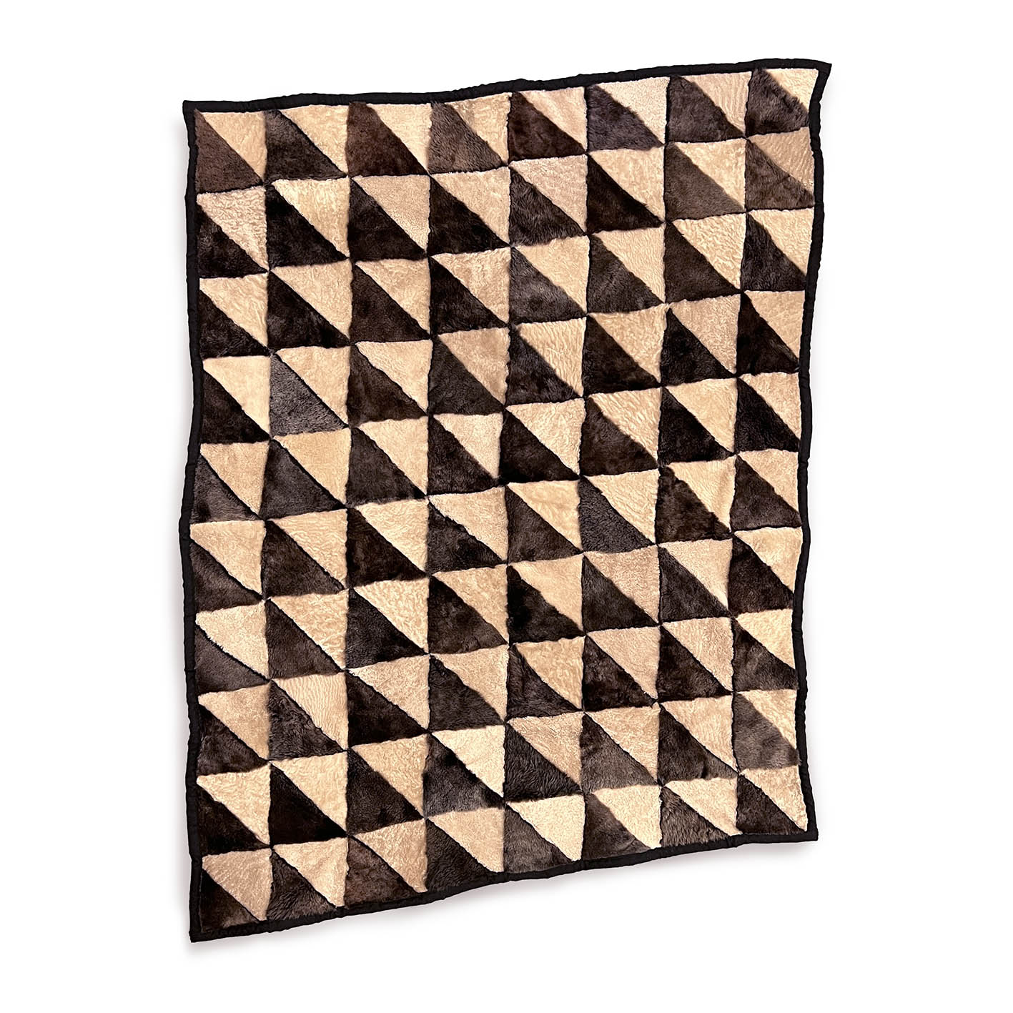 TRIANGLE Wonky Throw / Variegated Brown + Oatmeal