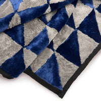 TRIANGLE Wonky Throw / Royal Blue + Grey