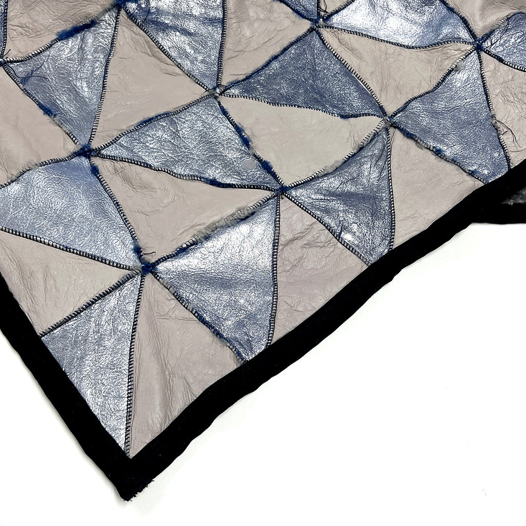 TRIANGLE Wonky Throw / Royal Blue + Grey