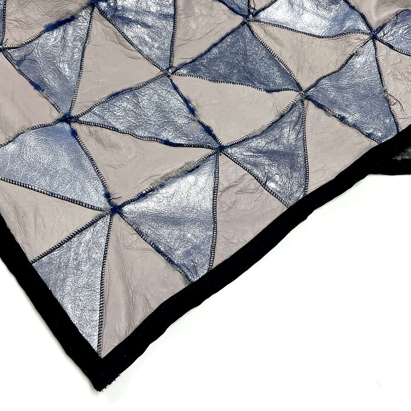 TRIANGLE Wonky Throw / Royal Blue + Grey