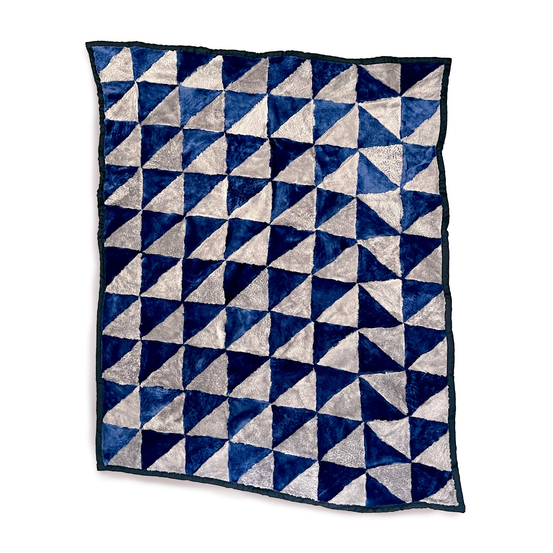 TRIANGLE Wonky Throw / Royal Blue + Grey