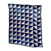 TRIANGLE Wonky Throw / Royal Blue + Grey