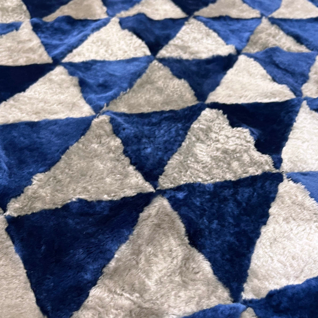 TRIANGLE Wonky Throw / Royal Blue + Grey