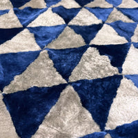 TRIANGLE Wonky Throw / Royal Blue + Grey
