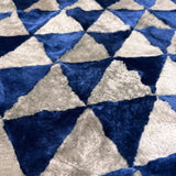 TRIANGLE Wonky Throw / Royal Blue + Grey