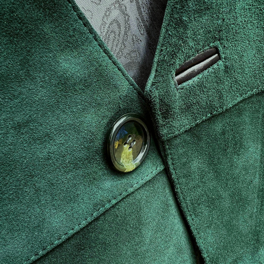 Men's Waistcoat / Dark Green Suede
