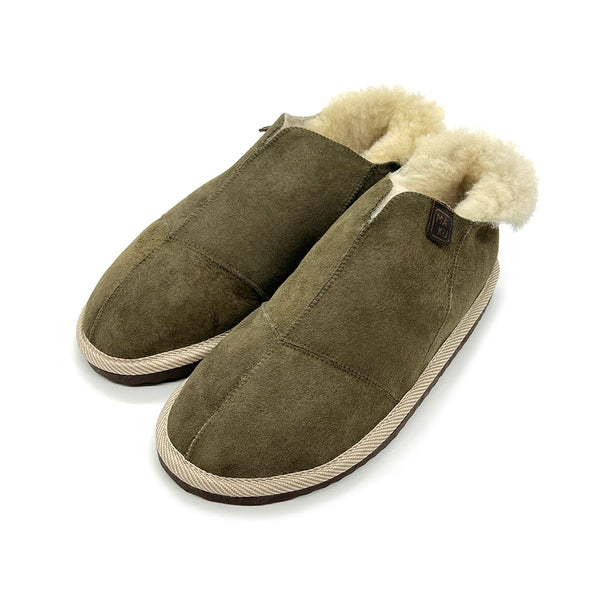 MERDANA OLIVE SUEDE / Sheepskin slippers